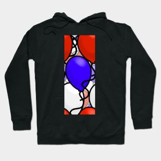 Kid's Cartoon Birthday Balloons (Red, White, and Blue) Hoodie